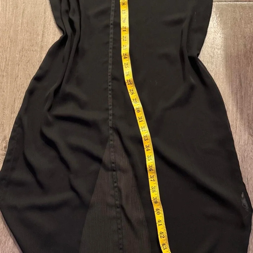 Vintage y2k 2000s DKNY black sheer dress with zipper detail. Size S